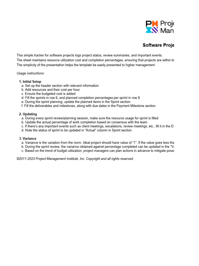 Project Tracker Template | PDF