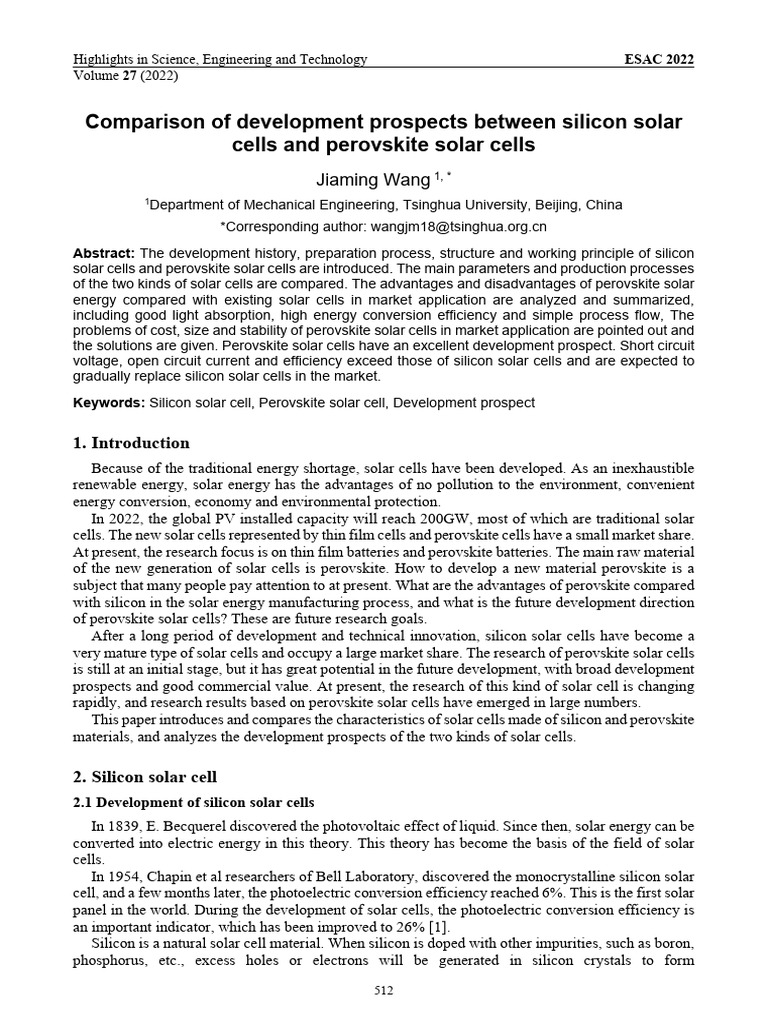 Comparison of Development Prospects Between Silico | PDF | Solar Cell ...