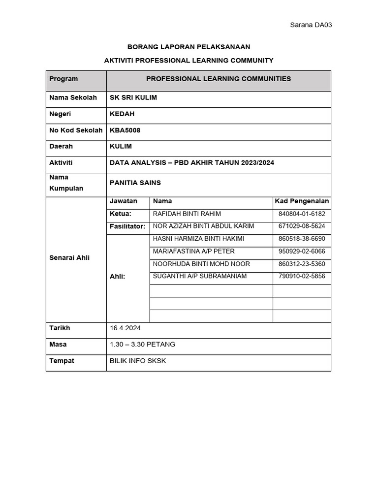 Pelaporan Pbd 2024 Pdf
