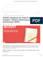 NCERT Solutions For Class 9 Civics Chapter 1 What Is Democracy - Why Democracy - PDF