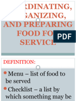 Lesson 4 Coordinating, Organizing, and Preparing Food For Service (Autosaved)