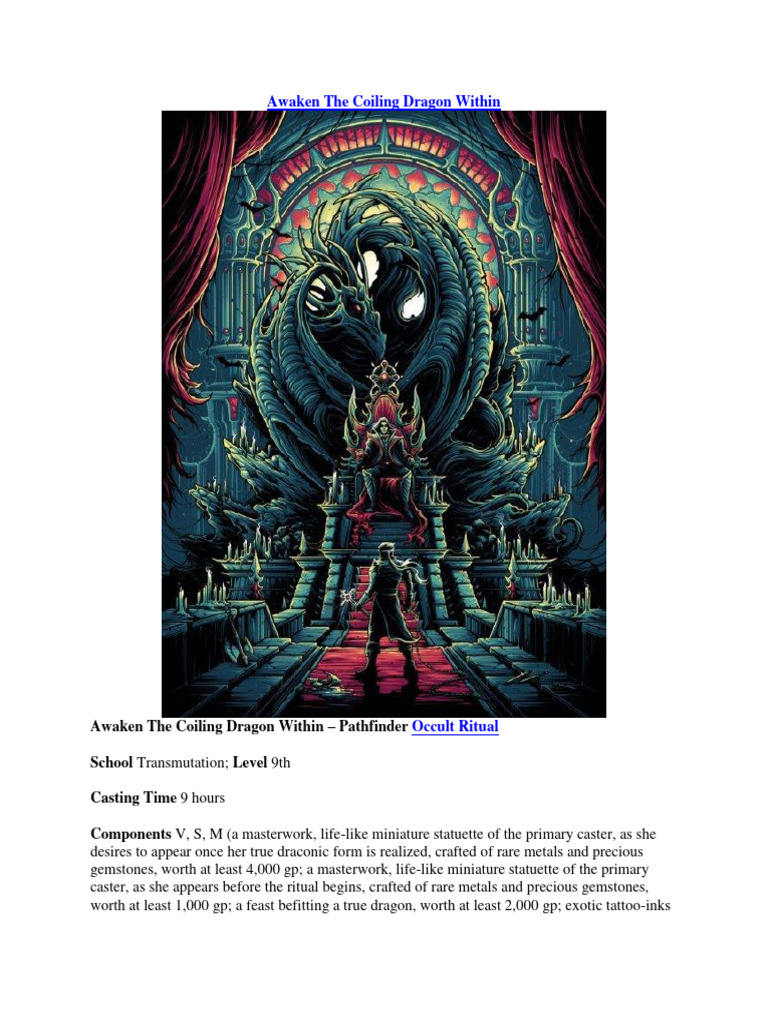 Awaken the Coiling Dragon Ritual | PDF | Dragon