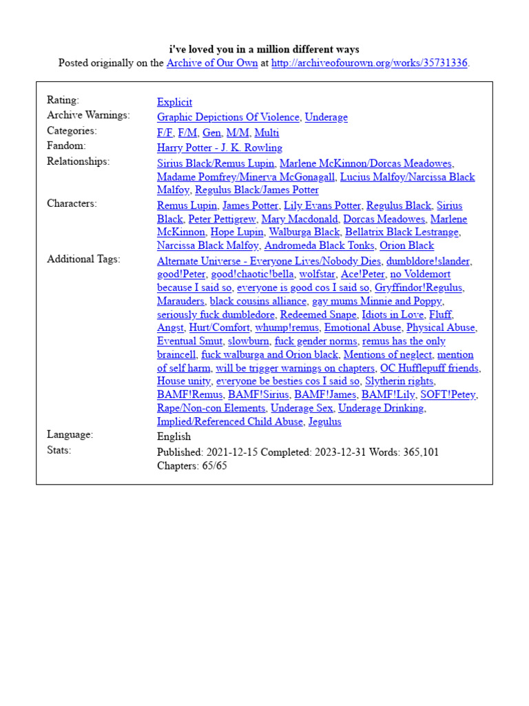 Ive Loved You In A Pdf Harry Potter