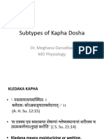 Subtypes of kapha dosha