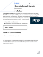 Dictionary in Python With Syntax & Example