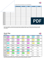Study Plan - Printable Template