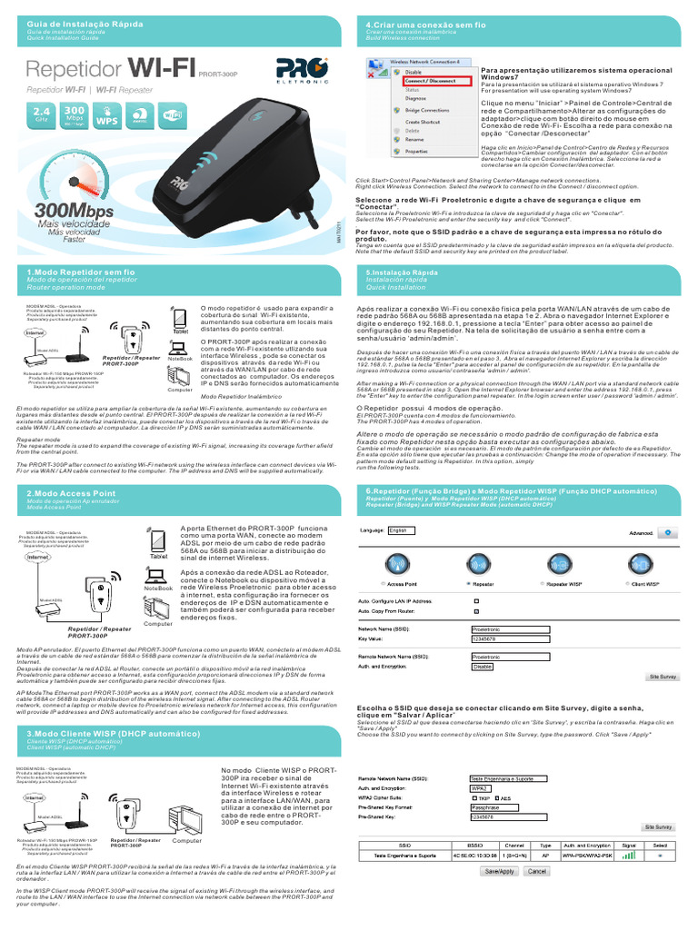 Configuração do PRORT-300P como Repetidor | PDF | Wi-Fi | Rede de ...