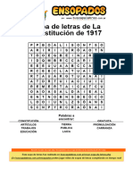 Sopa de Letras de La Constitución de 1917