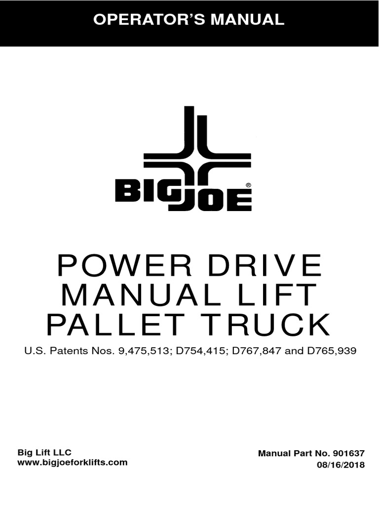 Big Joe P33 Electric Pallet Jack Operator