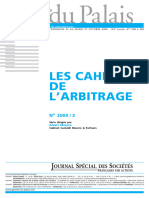 CAHIER de L'Arbitrage