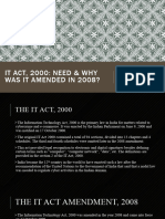 IT Act 2008 Amendments and Need