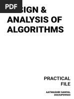 Design & Analysis of Algorithms: Practical File