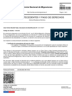 Solicita Antecedentes Y Pago de Derechos: Servicio Nacional de Migraciones