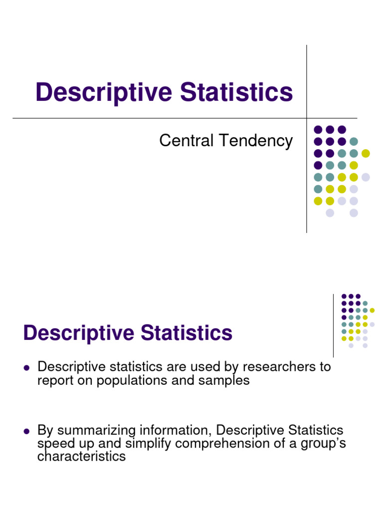 Statistika - Materi 3 - Descriptive Statistics (Central Tendency) | PDF ...