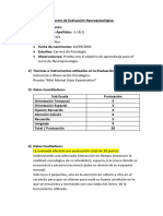 Informe de Evaluación Neuropsicológica