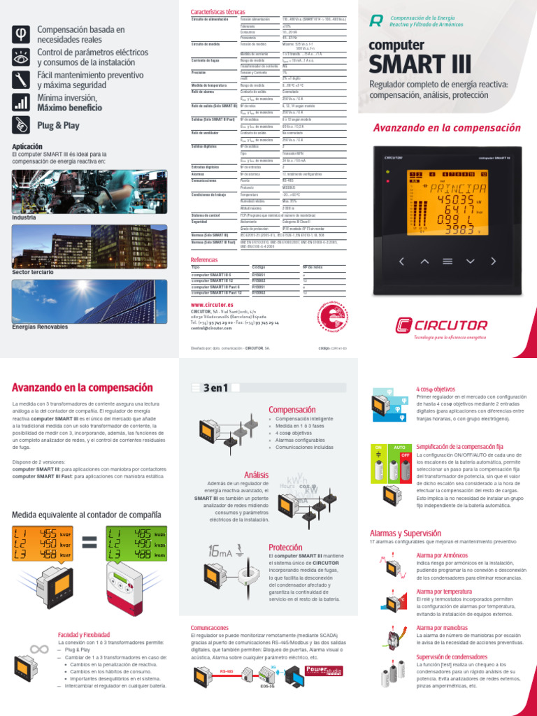 Regulador Energía Reactiva SMART III | PDF | Relé | Transformador