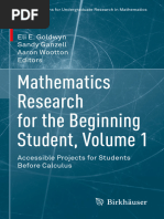 Mathematics Research For The Beginning Student Goldwyn, Ganzell & Wootton Vol-1