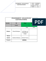 Procedimiento para Aplicación de Auditoria Interna