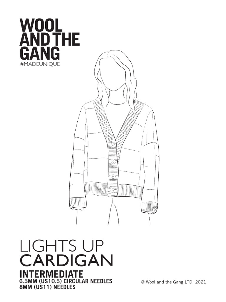 Lights Up Cardigan Pattern LIUPCAR01 ENG PDF Knitting Basic