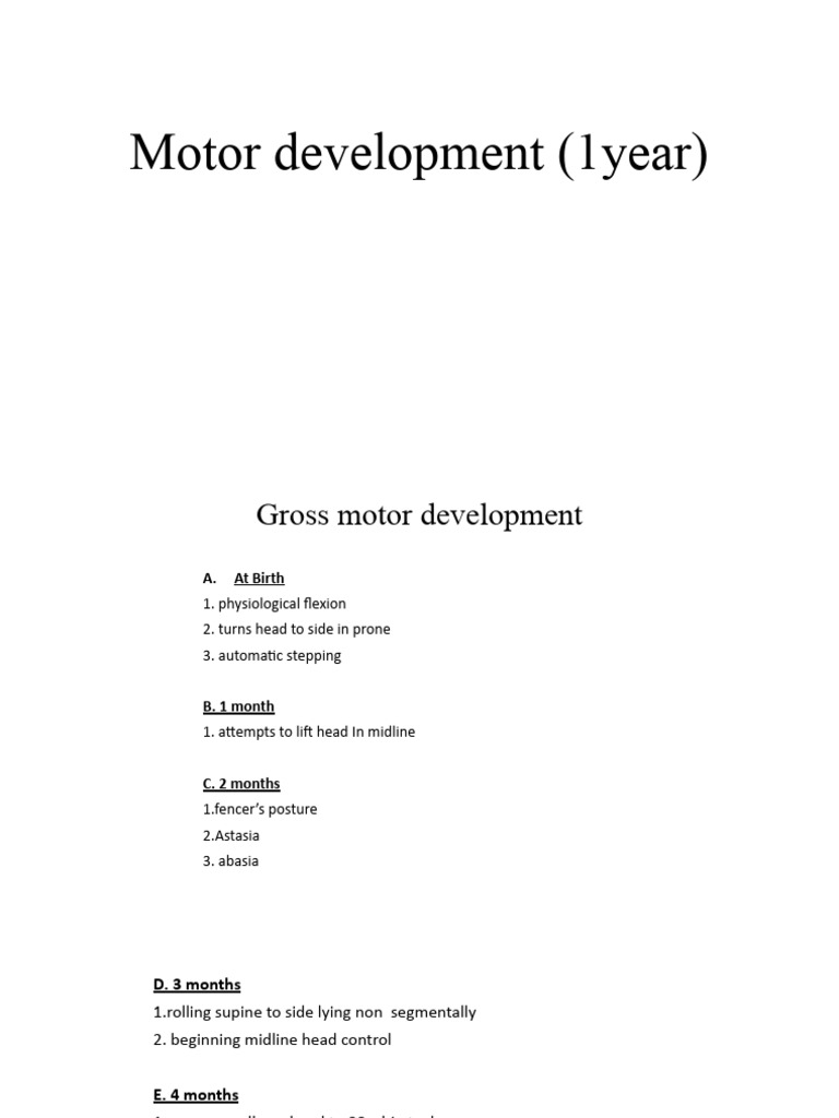 Motor Development (1year) - 1 | PDF | Anatomical Terms Of Motion | Pelvis