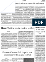 D: Tuition Costs Strains Wallet: Faculty Expectations: Professors Share Do's and Dont's