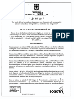 Decreto 089 de 2021 - DECRETO REPRESENTACIÓN JUDICIAL Y EXTRAJUDICIAL DE BOGOTÁ