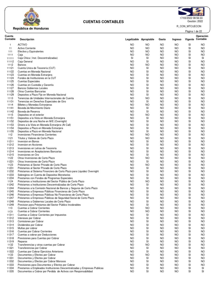 Plan unico de cuentas contables actualizado 17032022 pdf moneda