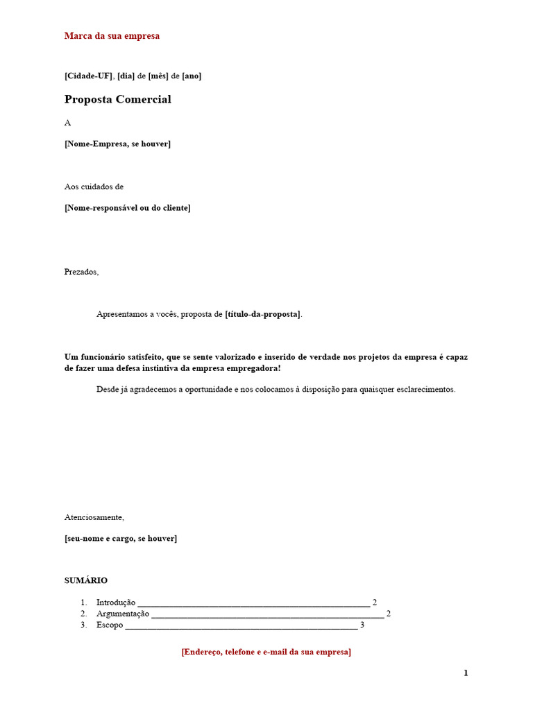 Modelo Proposta Comercial Gest oClick PDF Gest o De Recursos 