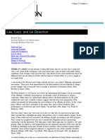 Lies, Liars, and Lie Detection: Richard Gray Assistant Professor of Criminal Justice Fairleigh Dickinson University