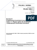 PN-En 1996-1!1!2010 Reguly Ogolne Dle Zbrojonych i Niezbrojonych Konstrukcji Murowych