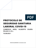 Protocolo de Seguridad Sanitaria Laboral Covid-19