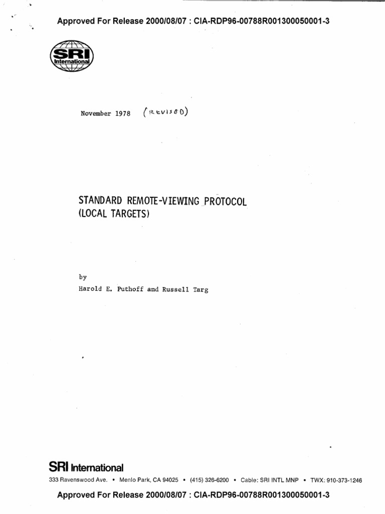 Standard Remote-Viewing Protocol (Local Targets) | PDF
