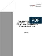 Lineamientos para La Imparticion de Talleres Comunitarios de Promocion Del Isem