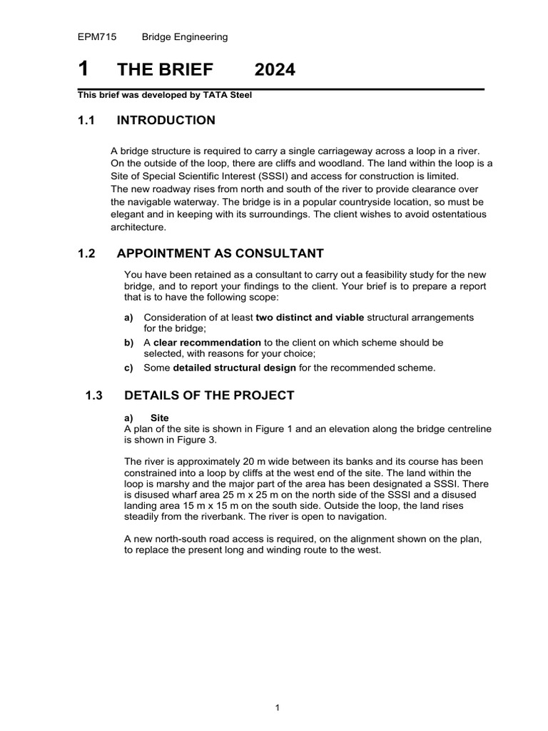 Steel Bridge Design Brief 2024 PDF Concrete Bridge