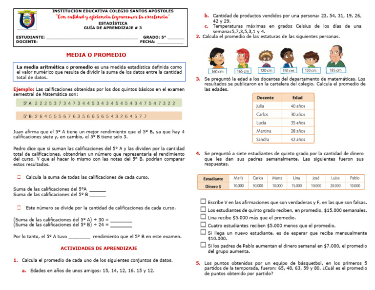 Guía Promedio Pdf