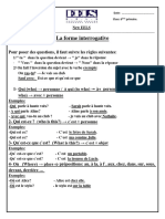 La Forme Interrogative: - '' Vous '' Dans La Question Devient '' Nous'' Dans La Réponse