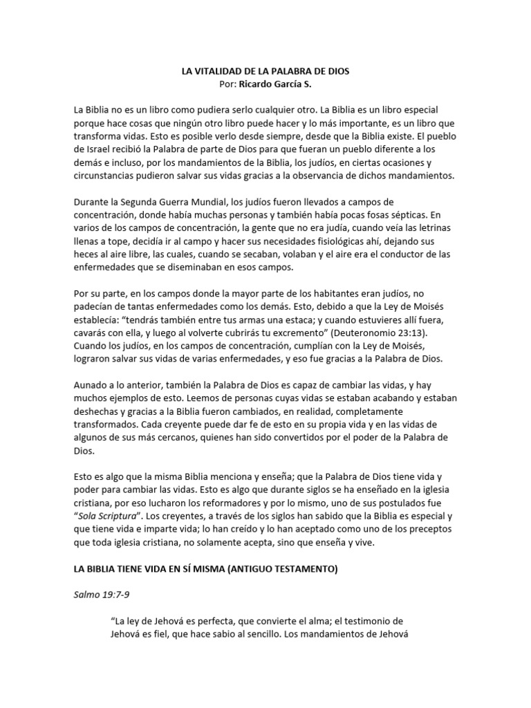 El Poder Transformador de la Biblia | PDF | Biblia | Dios