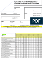 Planning D'audits Procédures - 2008 - 2009 - 2010