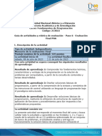 Guía de actividades y rúbrica de evaluación - Paso 6 - Evaluación Final POA