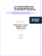Instructors Solutions Manual For Elementary Linear Algebra With Applications 9th Edition Ebook PDF