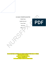 Nurs FPX 4060 Assessment 1 Health Promotion Plan