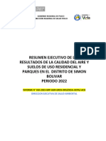 Informe N° 010_Resumen ejecutivo de la calidad de aire y suelos_simon bolivar 2022