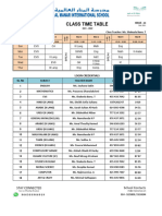 Class Time Table