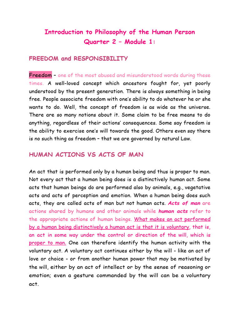 Freedom and Responsibility in Philosophy | PDF | Free Will | Reason