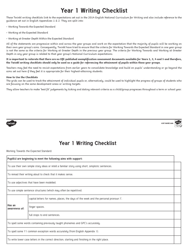 tl8693year1writingchecklistassessmentsheet_ver_4 PDF Letter
