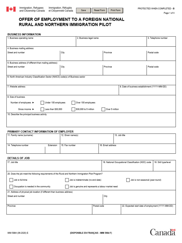 Imm 5984 e PDF Employment Academic Degree