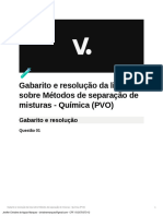 Gabarito e Resolução Da Lista Sobre Métodos de Misturas - Química (PVO)