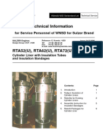 RTA52 (U) - RTA62 (U) - RTA72 (U) Cylinder Liner With Insulation Tubes and Insulation Bandages