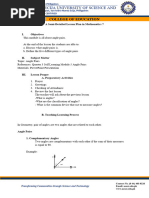 MATH 7 Lesson Plan - 5. Angle Pairs