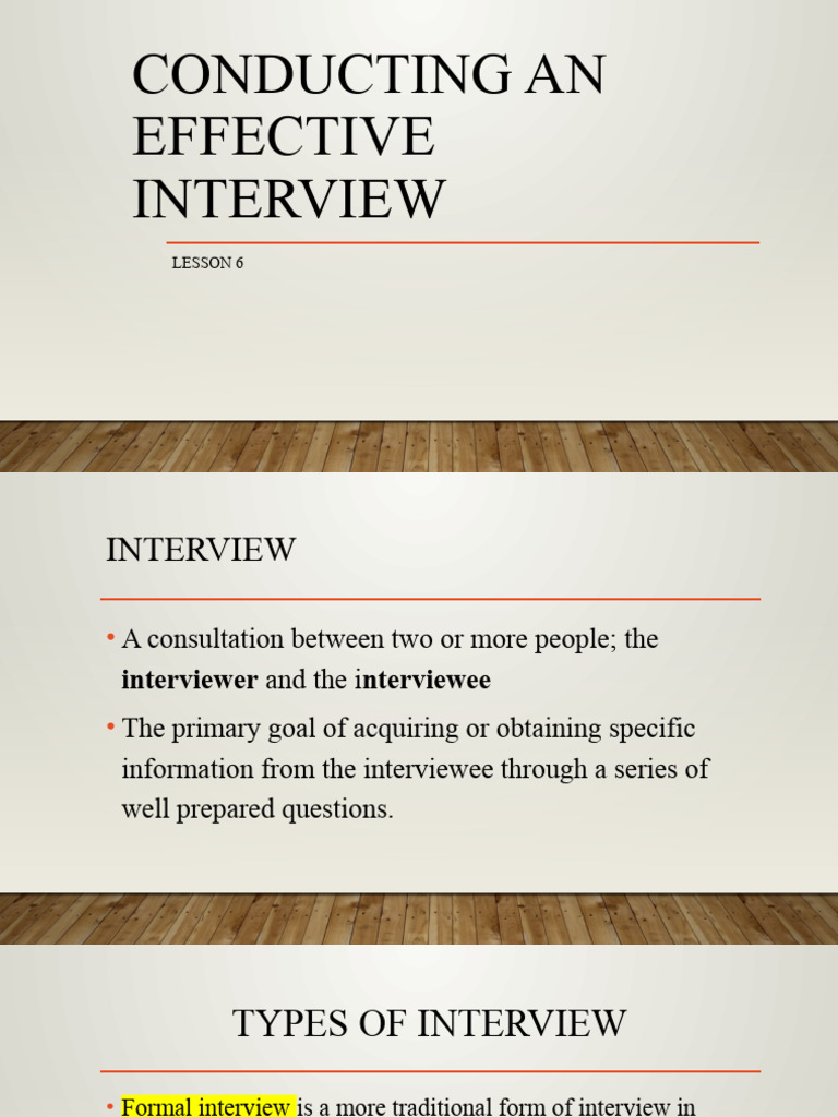l6 Conducting An Effective Interview | PDF | Interview | Job Interview